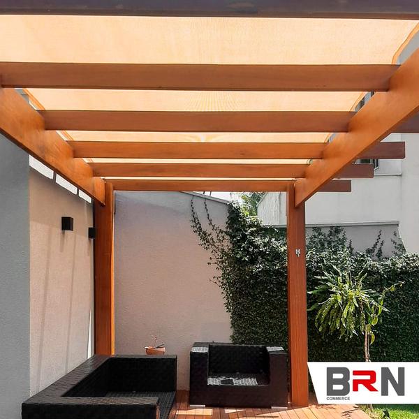 Imagem de Tela Sombreamento 90% Cobertura Pergolado Decorativo Areia 4x4 Metro Linear