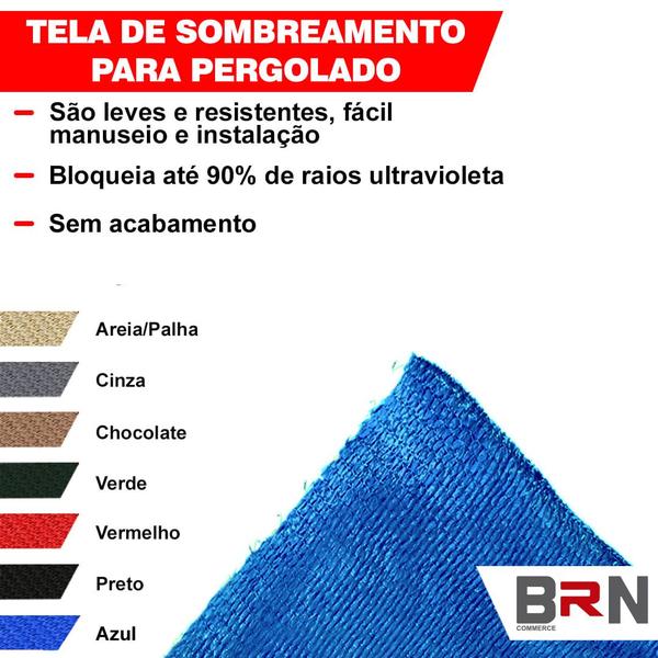 Imagem de Tela Sombreamento 90% Cobertura Pergolado Decorativo Azul Metro Linear Por 4m