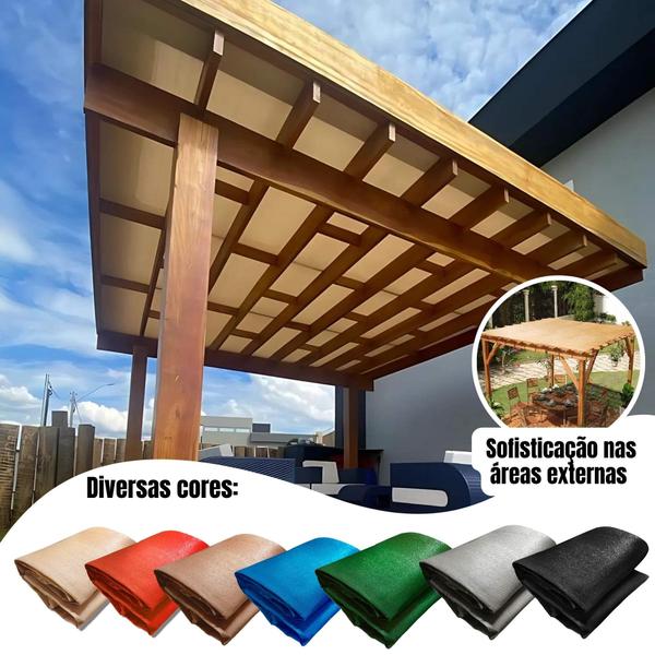 Imagem de Tela Sombreamento 90% Cobertura Pergolado Decorativo Cores 5x1 Metro Linear