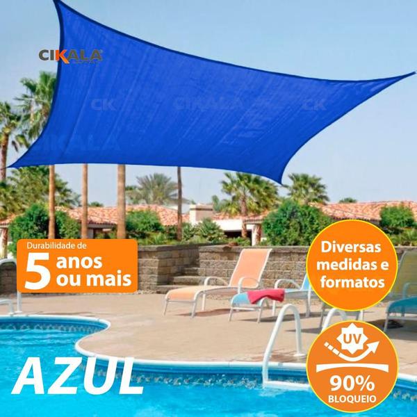 Tela Sombreamento Azul 12x4 Metros Para Cobertura e Decorativa + Kit de Instalação - CIKALA Imagem de Tela Sombreamento Azul 12x4 Metros Para Cobertura e Decorativa + Kit de Instalação