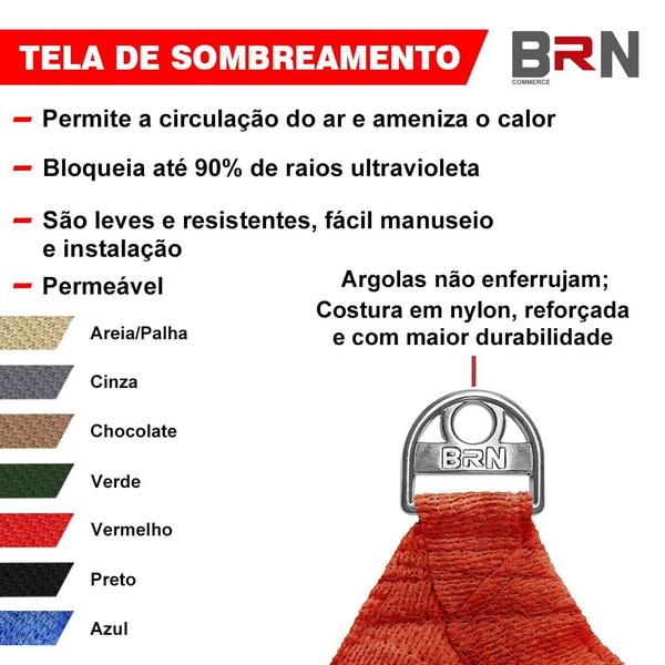 Imagem de Tela Sombreamento Decorativa 2,5x1,5 + Kit Instalação