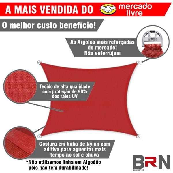 Imagem de Tela Sombreamento Decorativa 2,5x2,5 + Kit Instalação