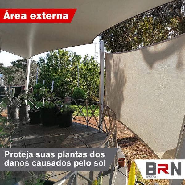 Imagem de Tela Sombreamento Decorativo Areia Cobertura 2x1 Metros + Kit Instalação