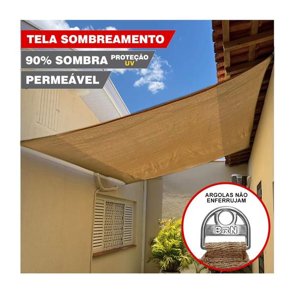 Imagem de Tela Sombreamento Decorativo Chocolate Cobertura 5x5 Metros