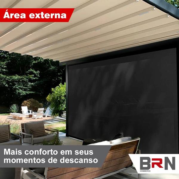 Imagem de Tela Sombreamento Decorativo Preto Cobertura 5x3 Metros + Kit Instalação