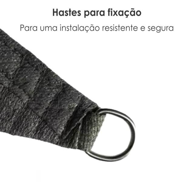 Tela Sombreamento Triangular Cinza 3x3x3 Mts +Kit Instalação - Têxtil Sauter Imagem de Tela Sombreamento Triangular Cinza 3x3x3 Mts +Kit Instalação