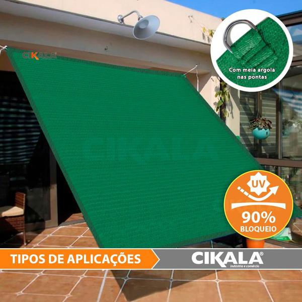 Tela Sombreamento Verde 5.5x4 Metros Para Cobertura e Decorativa + Kit de Instalação - CIKALA Imagem de Tela Sombreamento Verde 5.5x4 Metros Para Cobertura e Decorativa + Kit de Instalação