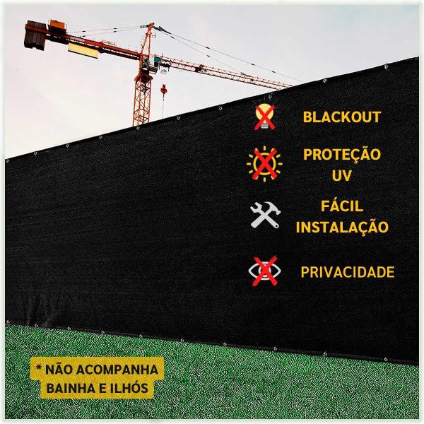 Imagem de Tela Sombrite 100% Proteção Multiuso 4x10 Bainha e Ilhós