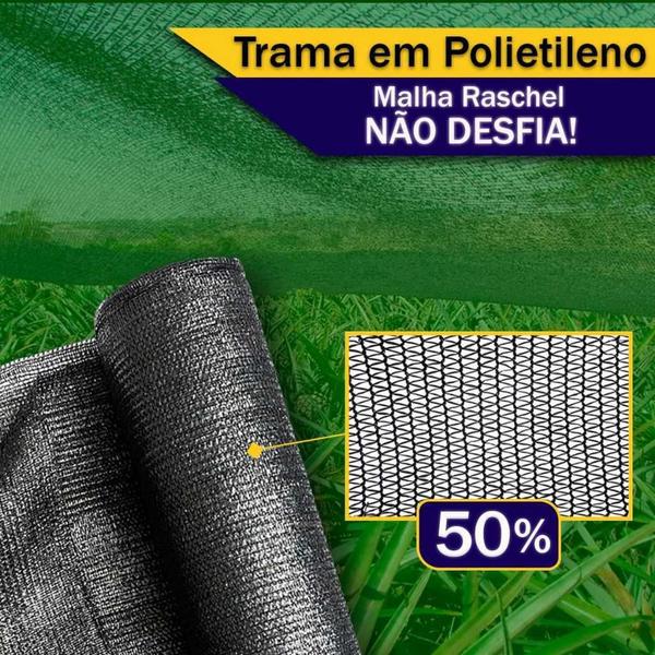 Imagem de Tela Sombrite 50 Tamanho 3X6 Hortas Estufas Jardim