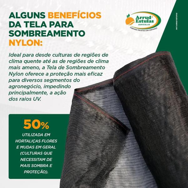 Imagem de Tela Sombrite Nylon Preta Proteção Estufa Horta 50% 6x11m