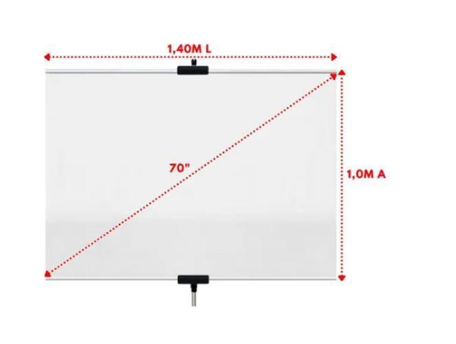 Imagem de Tela Telão Tecido Lona Branco Projeção Datashow Tripé