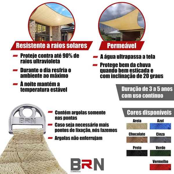 Imagem de Tela Toldo Sombreamento 90% Cor Areia Cobertura Decorativa 4x2 Metros