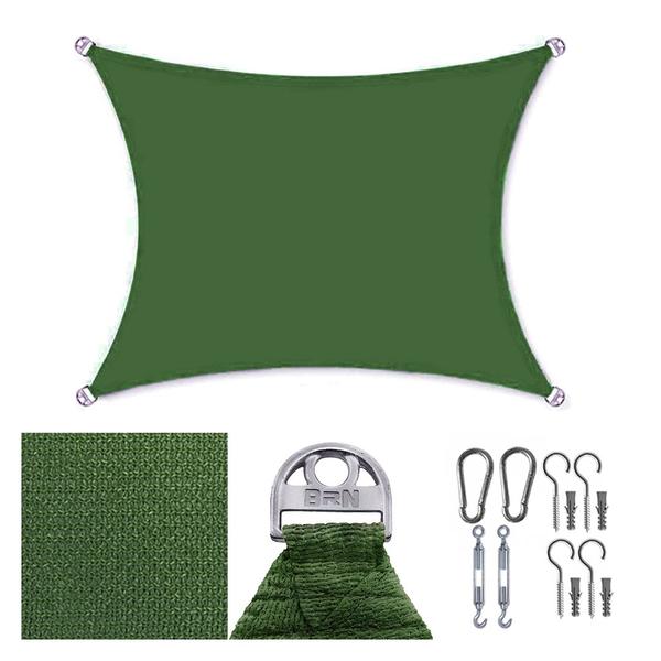 Imagem de Tela Toldo Sombreamento 90% Cor Verde Cobertura Decorativa 3x2,5m + Kit Instalação
