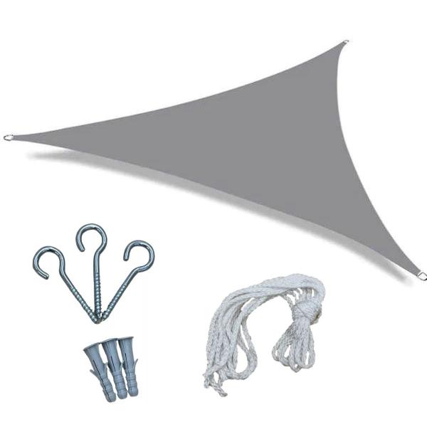 Tela Toldo Sombreamento Cinza Triangular 3,6 Mts + Kit Instalação - Têxtil Sauter Imagem de Tela Toldo Sombreamento Cinza Triangular 3,6 Mts + Kit Instalação