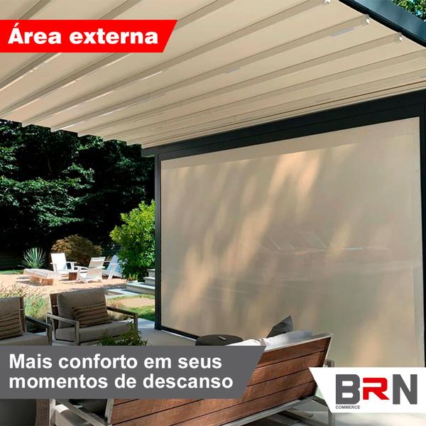 Imagem de Tela Toldo Sombreamento Cor Areia 4x4 Metros + Kit De Instalação