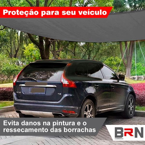 Imagem de Tela Toldo Sombreamento Cor Cinza 5x4 Metros + Kit De Instalação