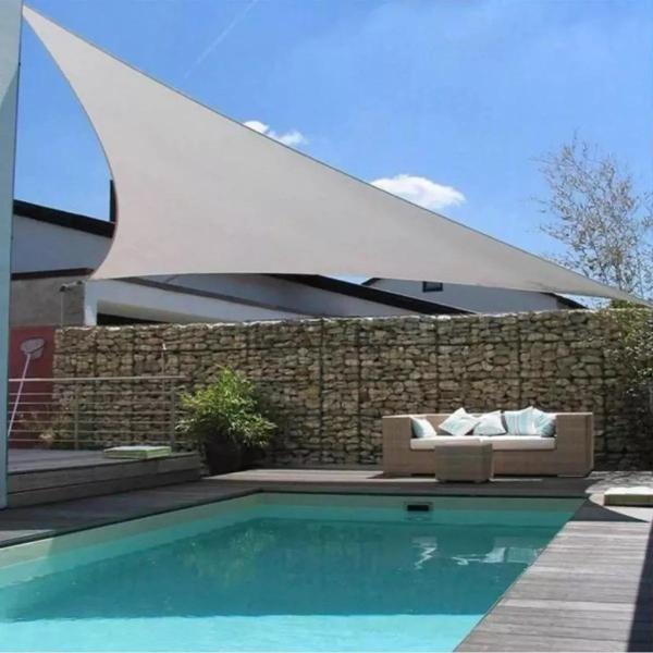 Tela Toldo Sombreamento Proteção UVSolar Triangular Cinza 3x3x3 - Têxtil Sauter Imagem de Tela Toldo Sombreamento Proteção UVSolar Triangular Cinza 3x3x3