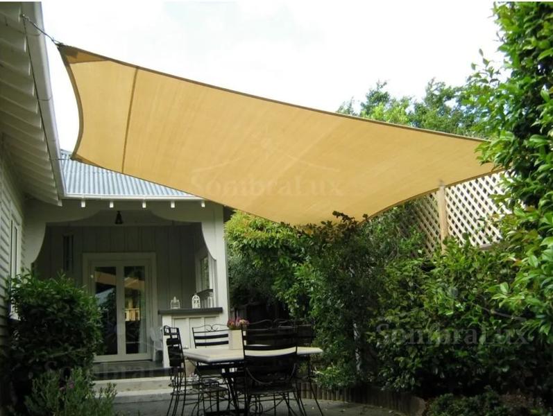 Imagem de Tela Toldo Sombreamento Shade 3x2mts + Kit Instal. Cor Areia