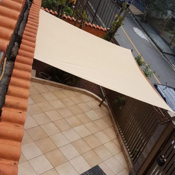 Imagem de Tela Toldo Sombreamento Shade 5X5mts + Kit Instal. Cor Cinza