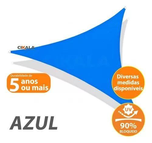 Imagem de Tela Triangular Sombreamento Azul 2x2x2 Metros + Kit