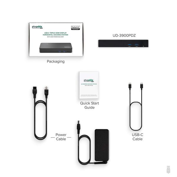 Imagem de Tela tripla USB C conectável para docking station com carga para laptop