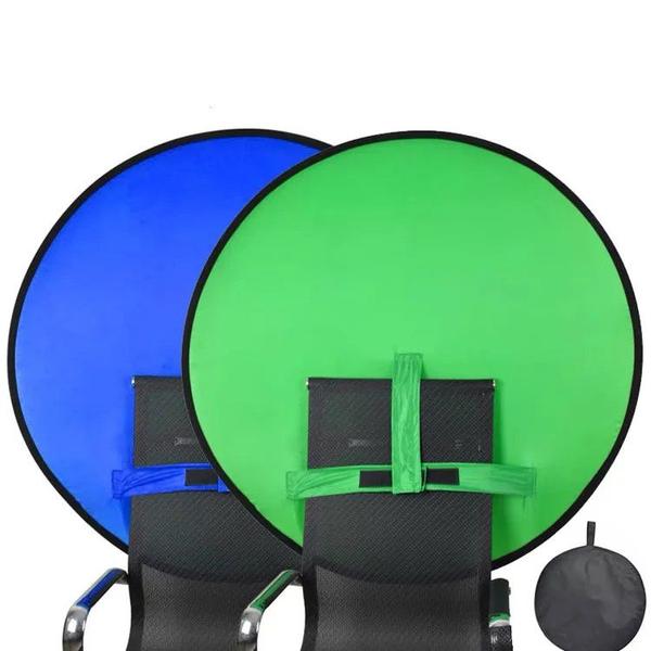 Imagem de Tela Verde e Azul Chroma Key Portátil Fundo Infinito Vídeo Gravação Redondo Diametro 142cm