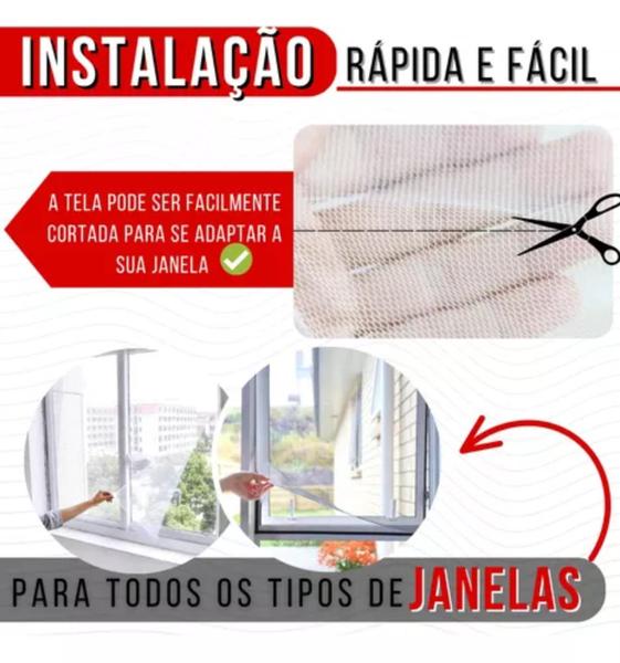 Imagem de Telas Mosquiteiro Anti Inseto Kit 2 Unidades para Janela Ajustável 1,50x1,80 metros