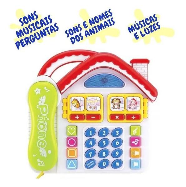 Telefone Brinquedo Casinha C/ Bichinhos Luz Som E Música. - DM TOYS Imagem de Telefone Brinquedo Casinha C/ Bichinhos Luz Som E Música.