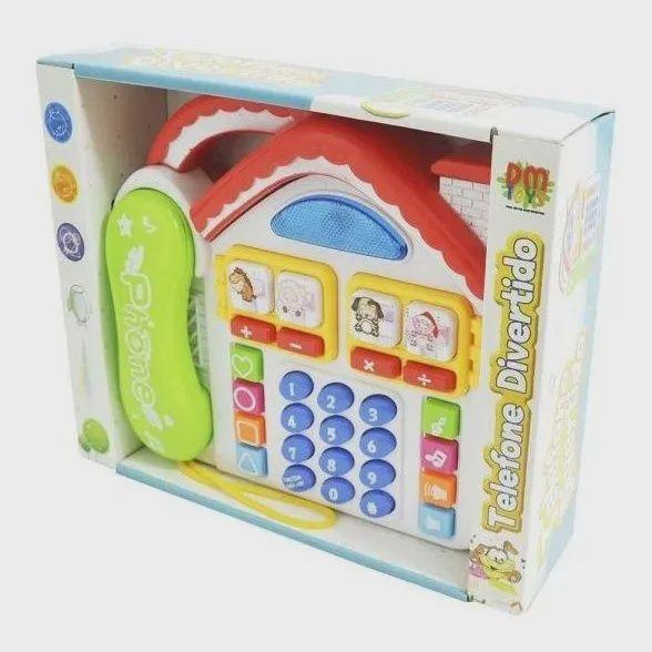 Imagem de Telefone Brinquedo Casinha c/ Bichinhos Luz Som E Música.