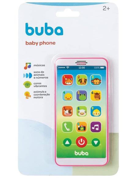 Imagem de Telefone Celular Infantil Baby Phone Emite Sons Rosa Buba