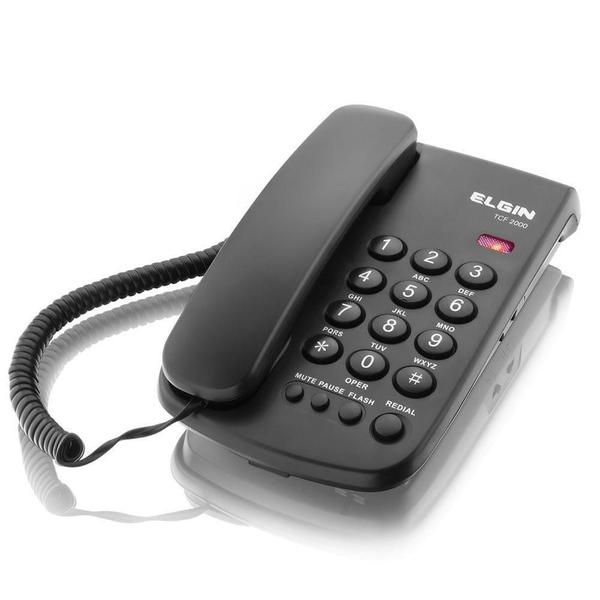 Imagem de Telefone Com Fio De Mesa Bloqueador Preto Elgin Tcf2000