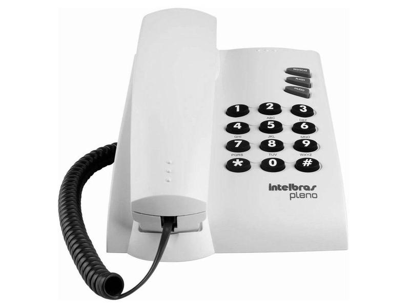 Telefone Com Fio Intelbras Pleno - Chave Bloq. Cinza Imagem de Telefone Com Fio Intelbras Pleno - Chave Bloq. Cinza