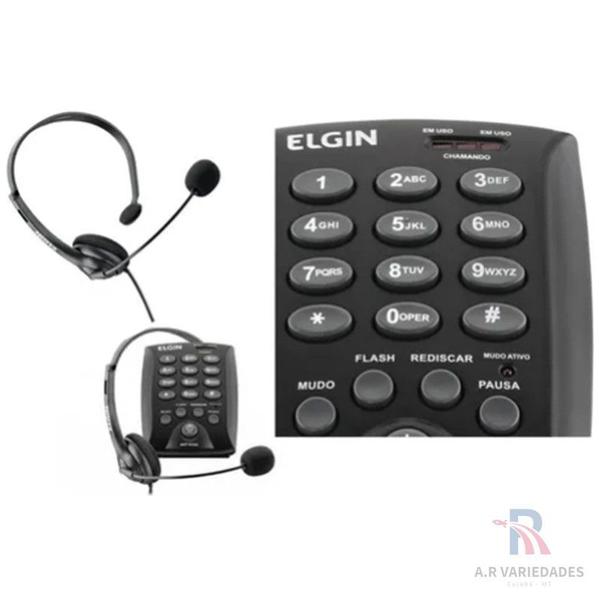 Imagem de Telefone Headset Telemarketing Elgin 6000 compacto