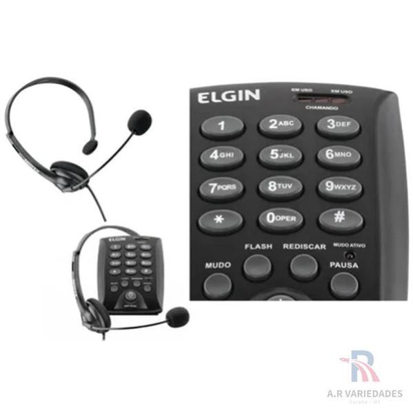 Imagem de Telefone Headset Telemarketing Telefonista Elgin 6000 O Top