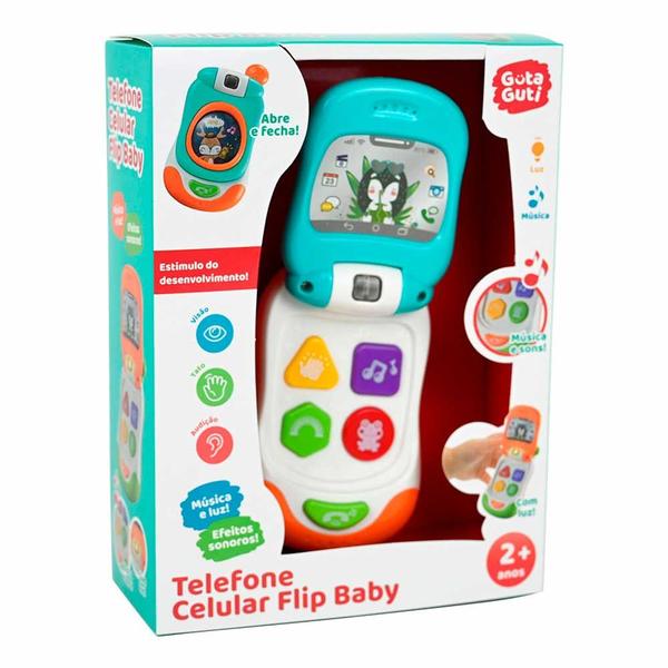 Imagem de Telefone Infantil com Sons e Luzes - Celular Flip Baby - Guta Guti