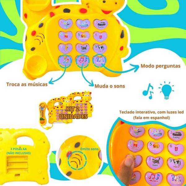 Imagem de Telefone Infantil Girafa Brinquedo Educativo Musical