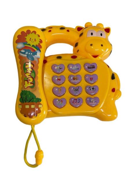 Telefone Infantil Girafa Com Som E Luzes Interativo - Shuyi Imagem de Telefone Infantil Girafa Com Som E Luzes Interativo