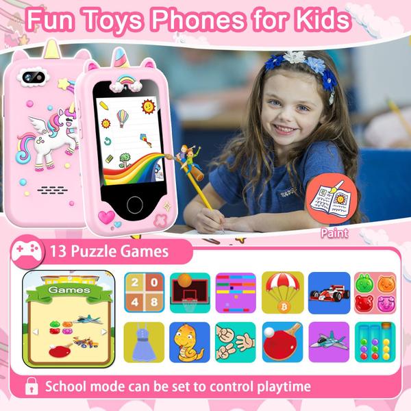 Imagem de Telefone infantil Luoba Touchscreen Learning com câmera dupla de 8 GB