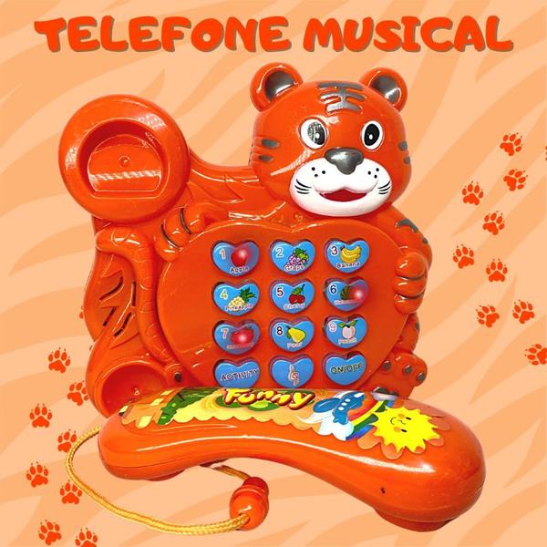 Imagem de Telefone Infantil Musical Animal Som Luz Brinquedo Educativo