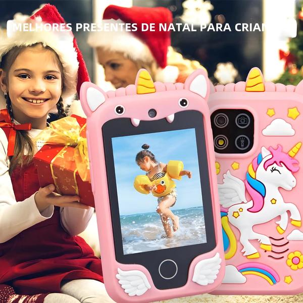 Imagem de Telefone Inteligente Musical Infantil - Brinquedo Educacional com Tela Touchscreen - Unicórnio