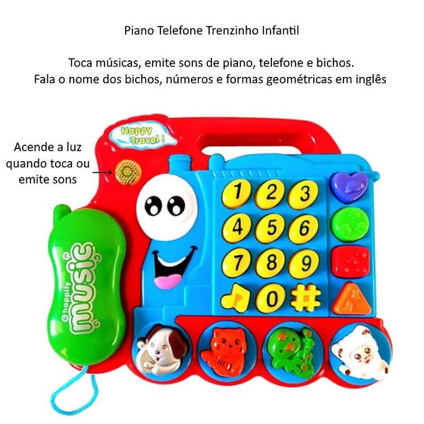 Imagem de Telefone Musical Trem com Luz Som de Bichos Números Baby