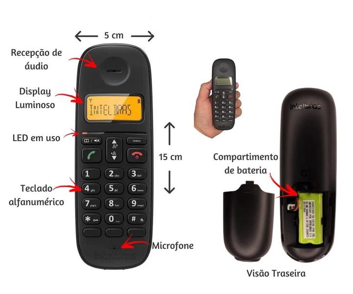 Imagem de Telefone S/fio Alta Tecnologia Intelbras Longo Alcance