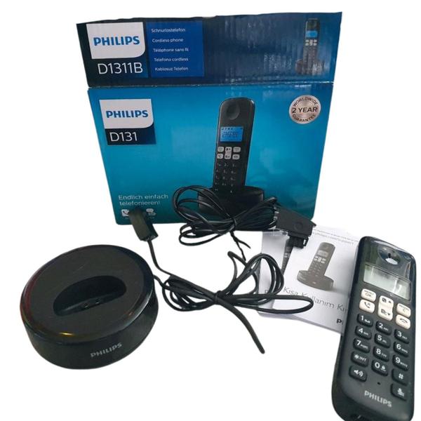 Imagem de Telefone S/ Fio Viva Voz Registro Chamadas Philips D131