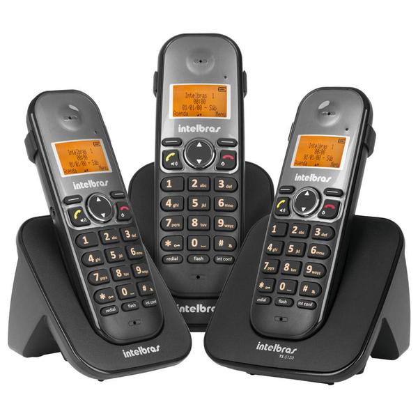 Imagem de Telefone sem Fio + 2 Ramais TS5123 Preto 4125123 Intelbras