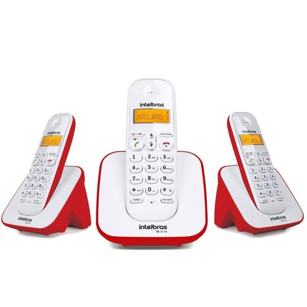 Imagem de Telefone Sem Fio 2 Ramal Adicional ID Bina TS 3110 Intelbras