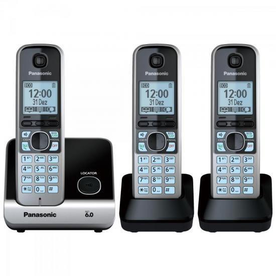 Imagem de Telefone Sem Fio Com Base e 2 Ramais Panasonic KX-TG6713LBB Preto F002