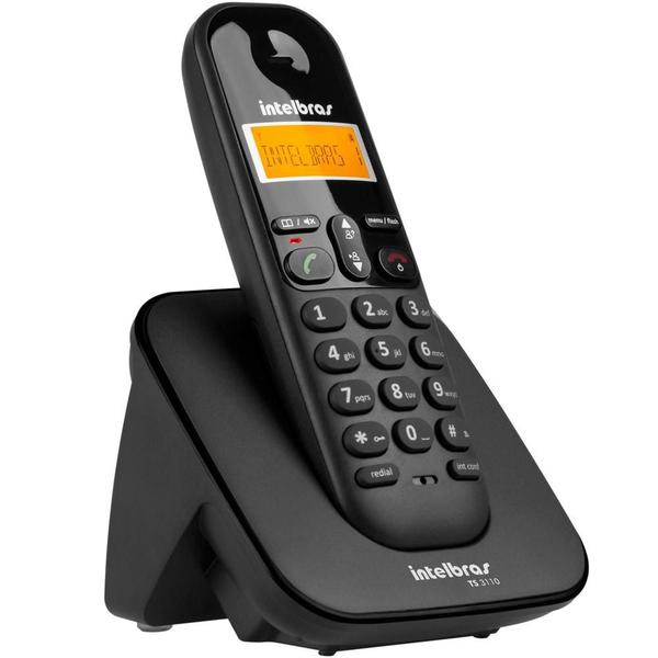 Imagem de Telefone sem fio com id chamadas intelbras preto ts3110