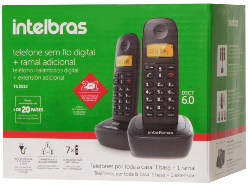 Imagem de Telefone sem Fio Intelbras TS 2512 - Identificador de Chamada 2 Unidades