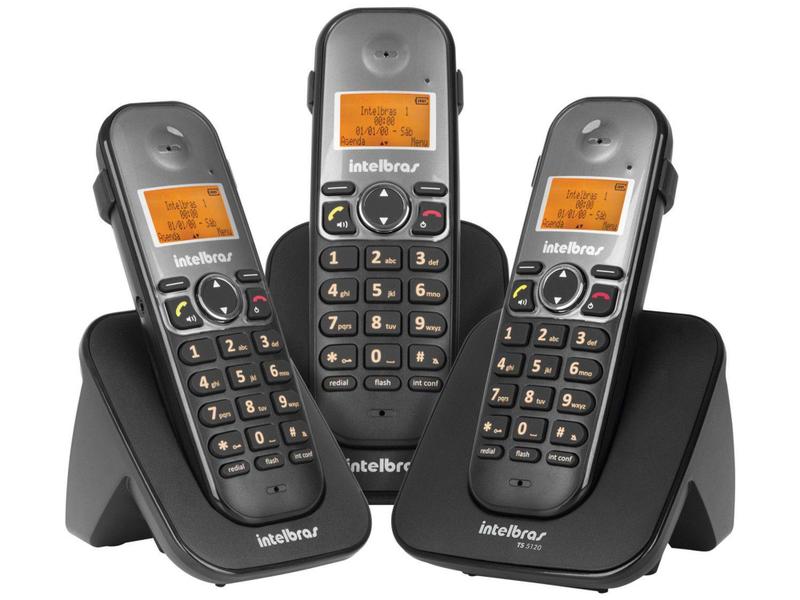 Imagem de Telefone Sem Fio Intelbras TS 5123 + 2 Ramais - Identificador de Chamada Viva Voz Conferência