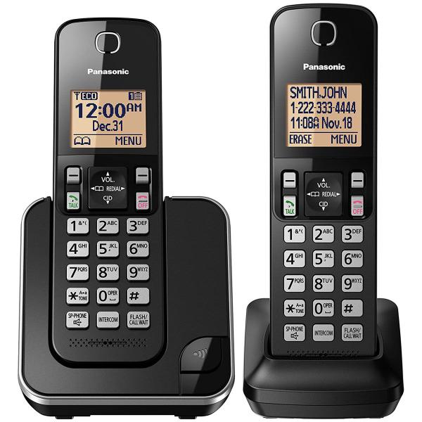 Imagem de Telefone Sem Fio Panasonic KX-TGC352 - 2 Bases - com Bina - 110V - Preto